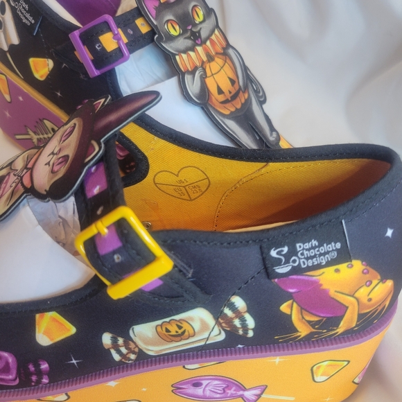 BNIB Hot chocolate chocolacitas Treat Or Kitten platform Mary Jane's 5 - Picture 12 of 15